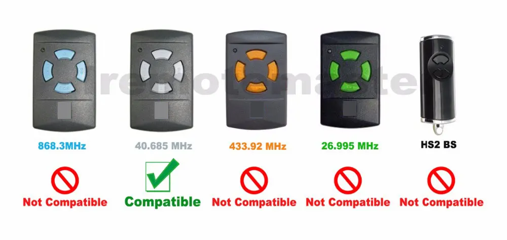 Mando a distancia para puerta de garaje Hormann, transmisor de botón gris, código fijo, abridores de comando de repuesto, 40.685MHZ, HSM2, HSM4, HSE2