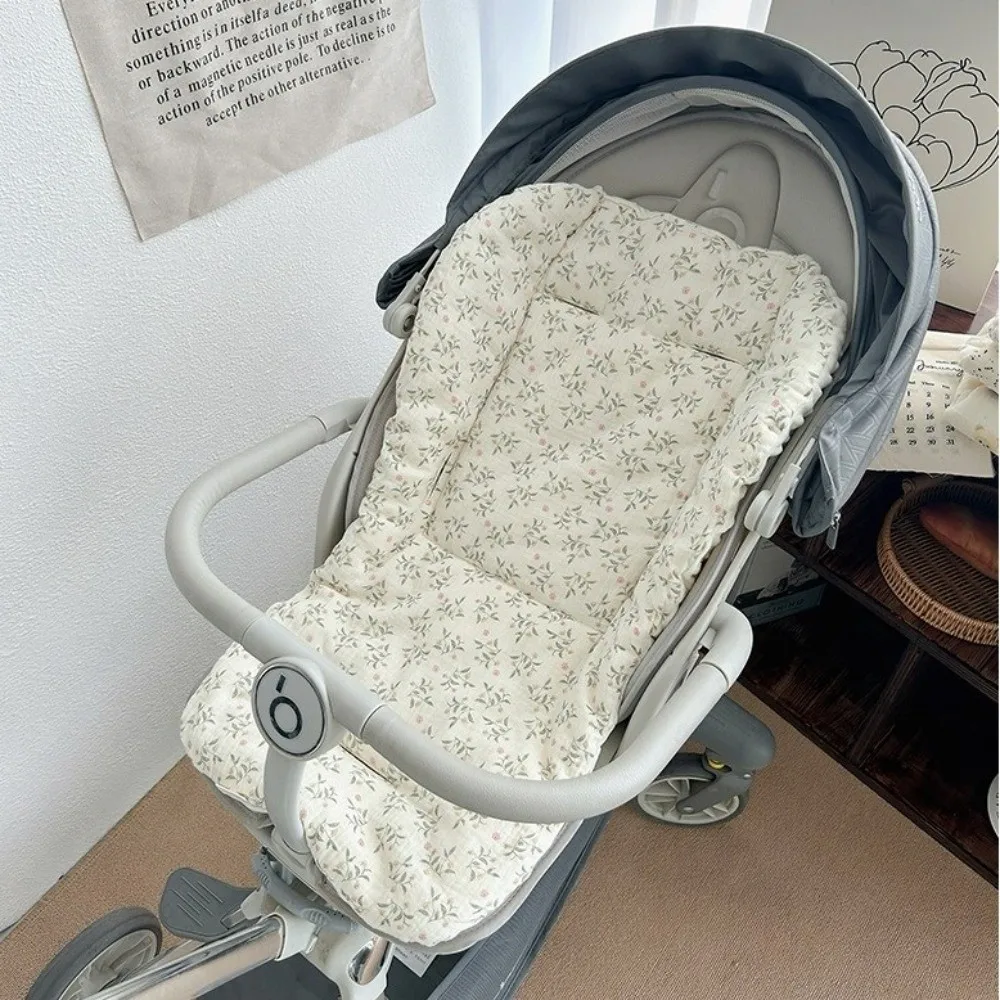 Soft Baby Stroller Seat Cushion Comfortable Breathable Stroller Accessories Machine Washable Cartoon Pattern