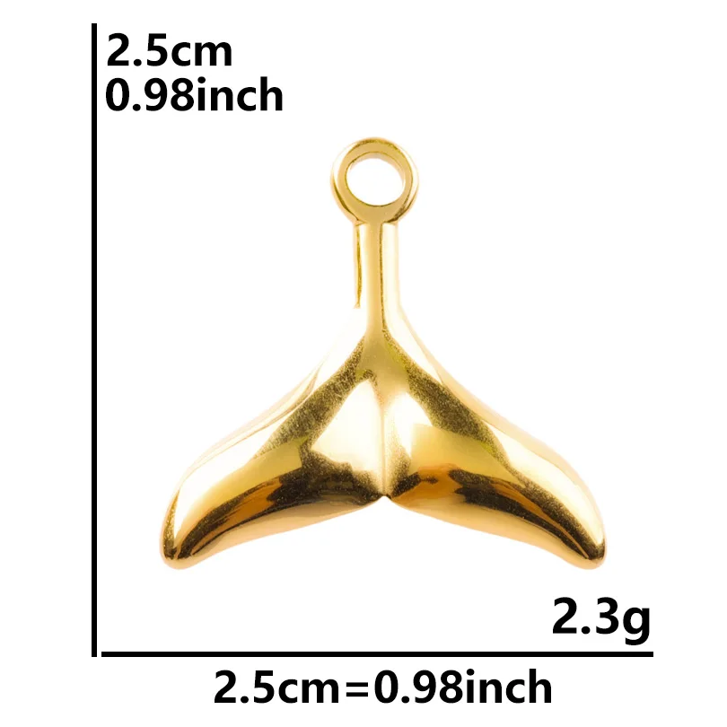 10Pcs/Lot Pretty Mermaid Tail Fashion Pendant Advanced Simplicity Stainless Steel Pendants New Jewelry Making Craft Ornaments