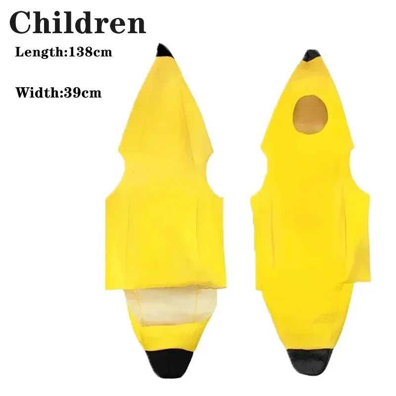 Kostum Halloween Kostum Pertunjukan Anak-anak Kostum Pisang Buah Pertunjukan Panggung Taman Kanak-kanak Kostum Orang Tua-anak