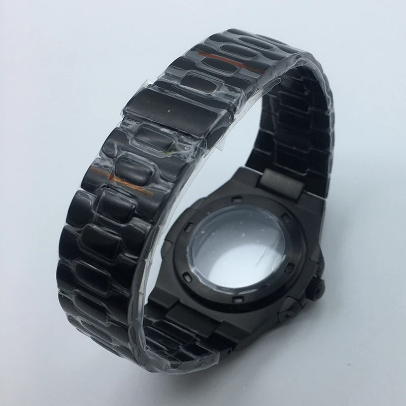 Luxury Men's 39.5mm Nautilus case Bracelet Sapphire Glass Exhibition Rear Cover For Seiko nh35 nh36 nh38 Movement For29.8mm Dial