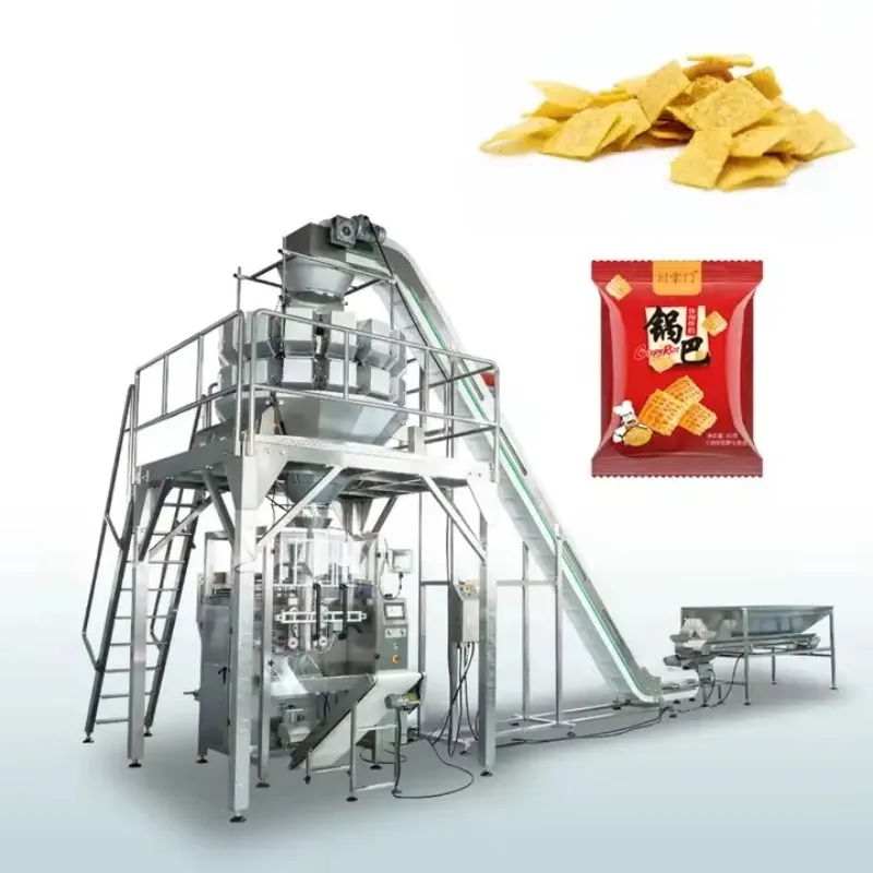 Multihead Weigher Vegetable Bagging Machine Automatic VFFS Salad Lettuce Packer High Efficiency Food Processing Plant