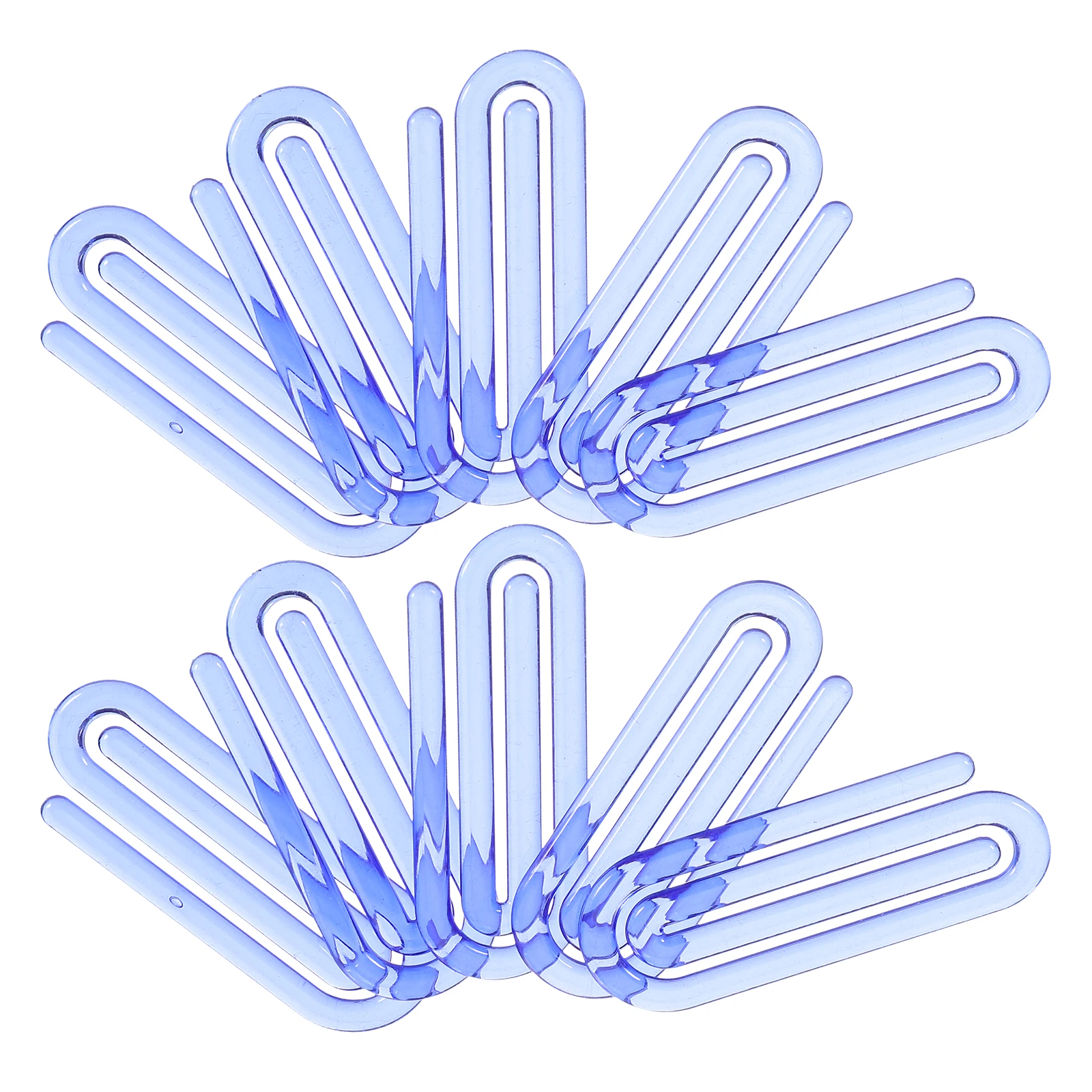 

60pcs Small Blue Plastic Paper File Document Clips Office Supplies Creative Shaped Mini Clips For Memo Notes Files