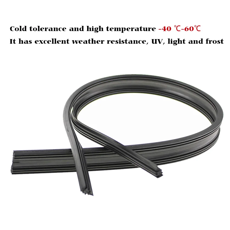 2pcs Universal Auto Vehicle Insert Rubber Strip Refill For Frameless Wiper 6mm 12\