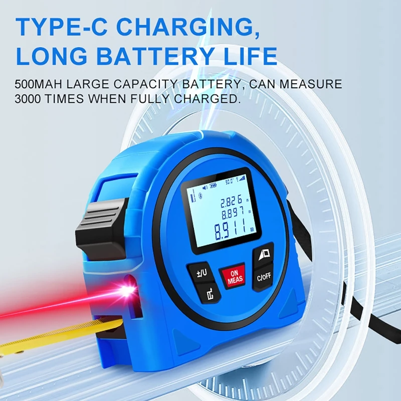 

3 In 1 Rangefinder Laser 40M 60M Distance Meter Measuring Laser Tape Measure Digital Laser Rangefinder Scale Area Distance