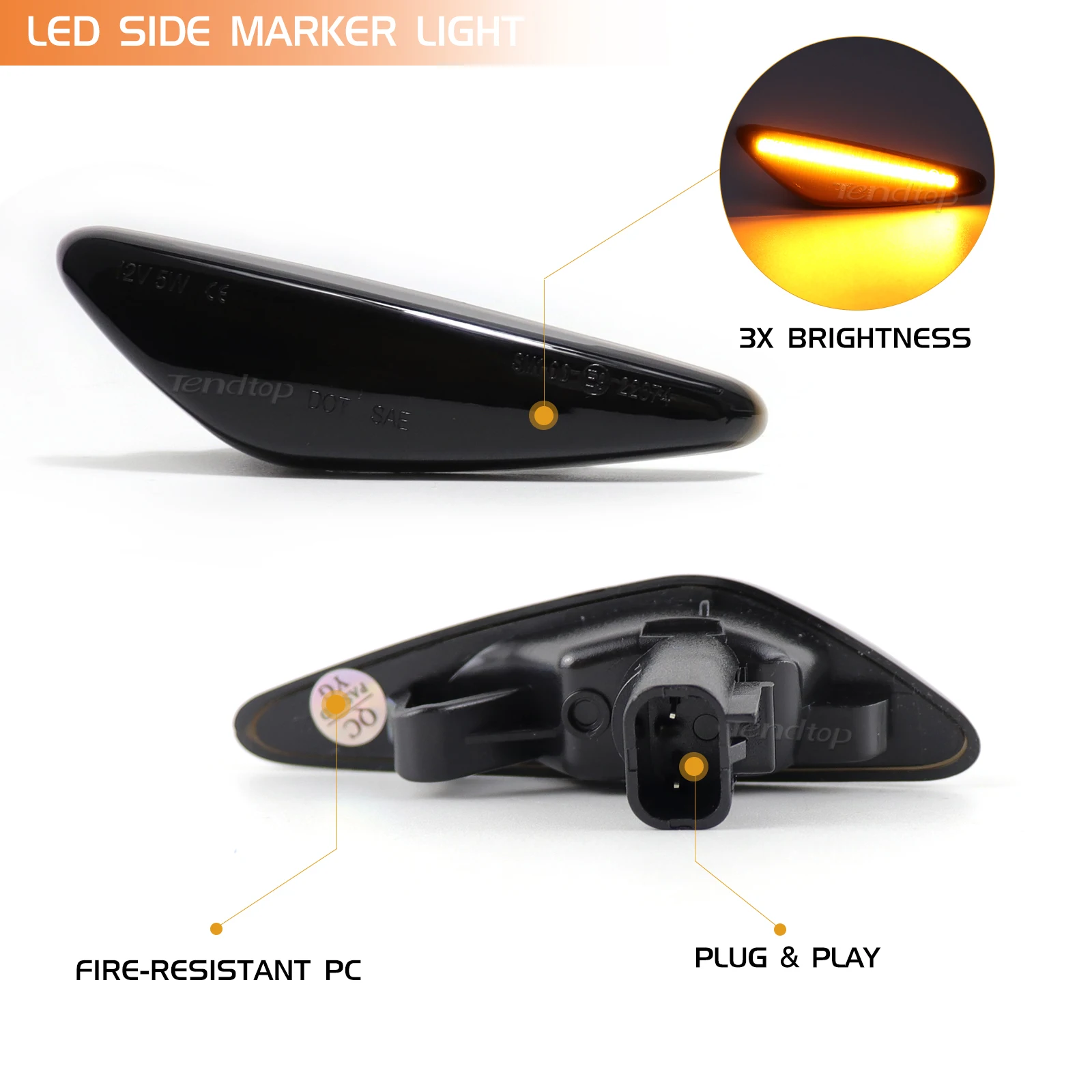 Flashing LED Side Fender Dynamic Turn Signal Light Marker Lamp For Mazda Miata MX5 ND RX-8 6 Atenza GH 2008-2012 5 Premacy CW