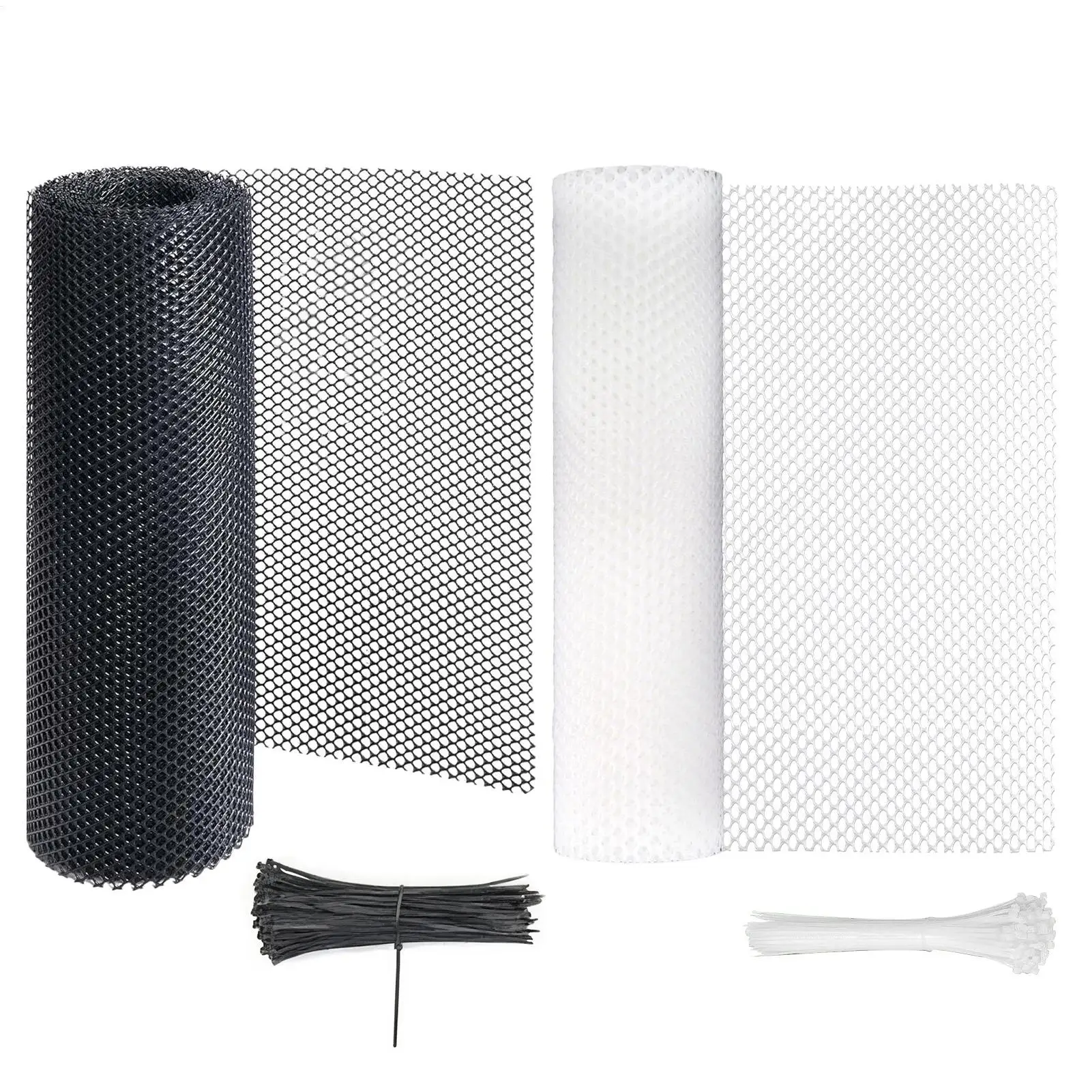 Garden Protection Net Plastic Poultry Chicken Wire Fencing Net Poultry Breeding with 50 Zip Ties Balcony Protection Mesh