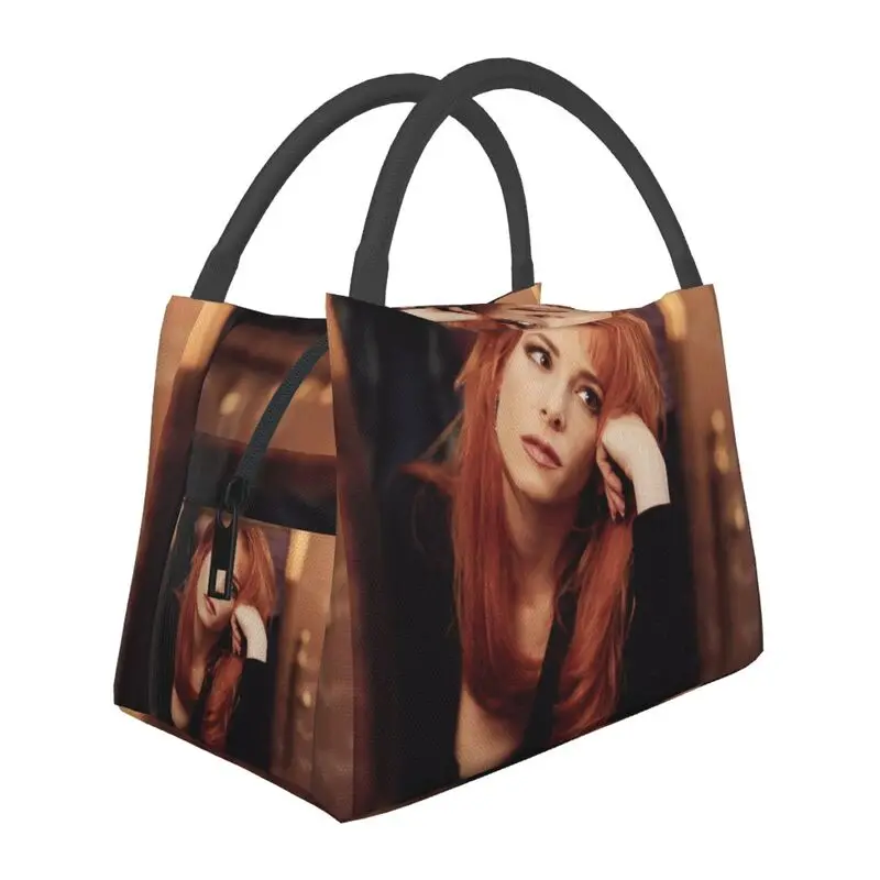 

Pretty Mylene Farmer Insulated Lunch Tote Bag for Women French Singer Portable Cooler Thermal Bento Box Hospital Office