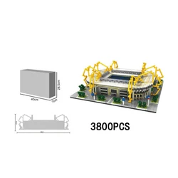 Creative Signal Iduna Park Stadium Micro Diamond Block Germany Borussia Dortmund Football Field Model Build Brick Toy Nanobricks