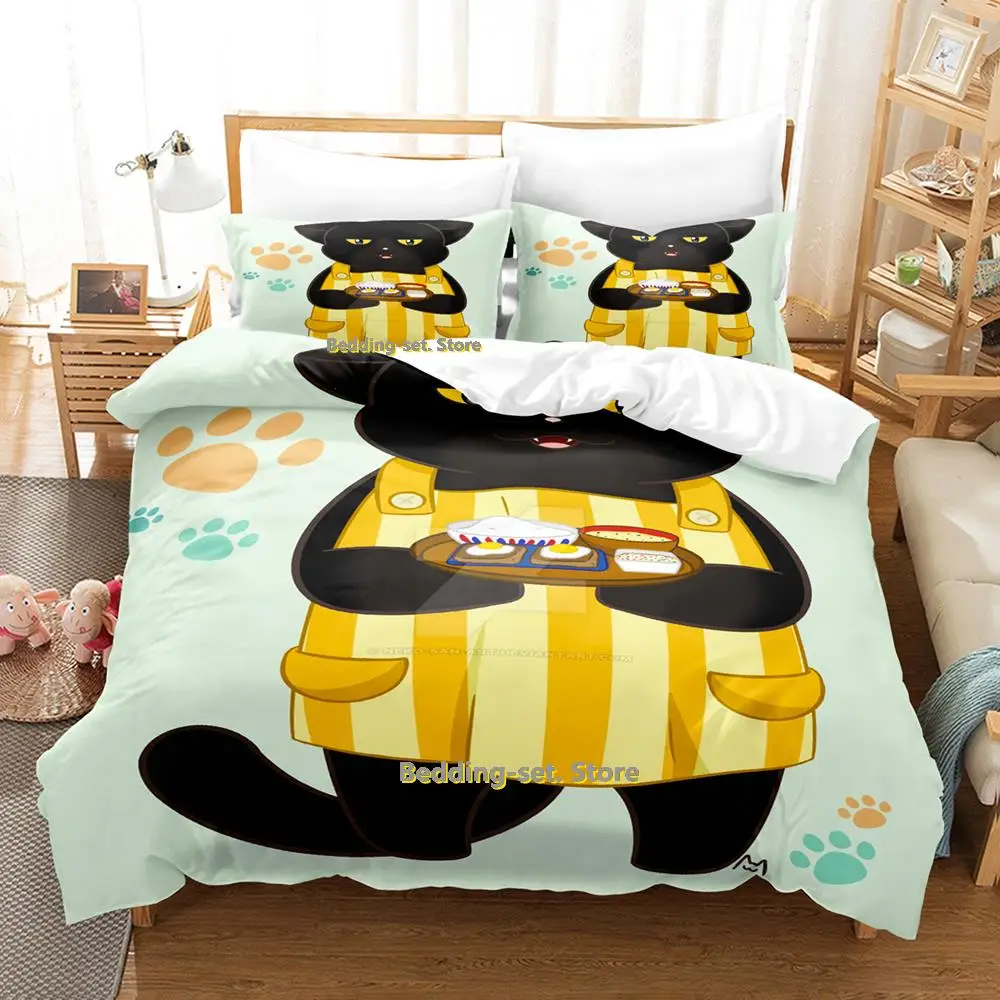 

2024 The Masterful Cat Is Depressed Again Today Bedding Set Cartoon Anime three-piece set Adult Kid Bedroom Duvetcover Sets