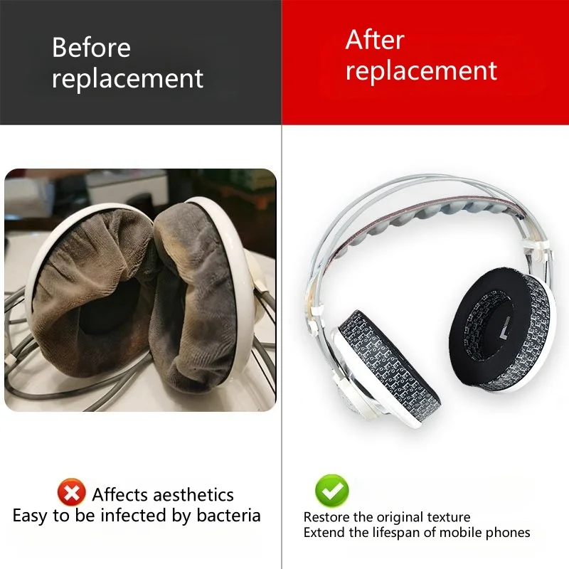 เปลี่ยนแผ่นรองหูฟัง,เจลน้ําแข็งหนังเปลี่ยนแผ่นรองหูฟังสําหรับAKG K701, K702, Q701, Q702, K601 หูฟังหูฟัง
