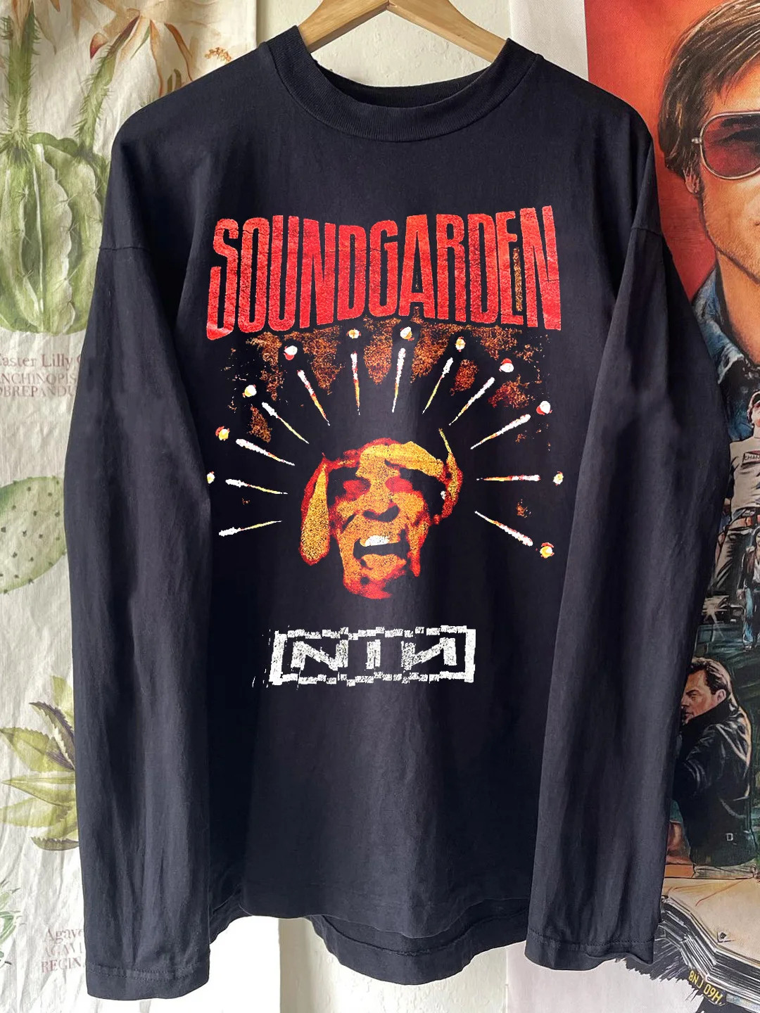 Soundgarden American Retro Rock Long Sleeve T-Shirt Nine Inch Nails Band Print Casual Breathable Youth Fashion for Teens