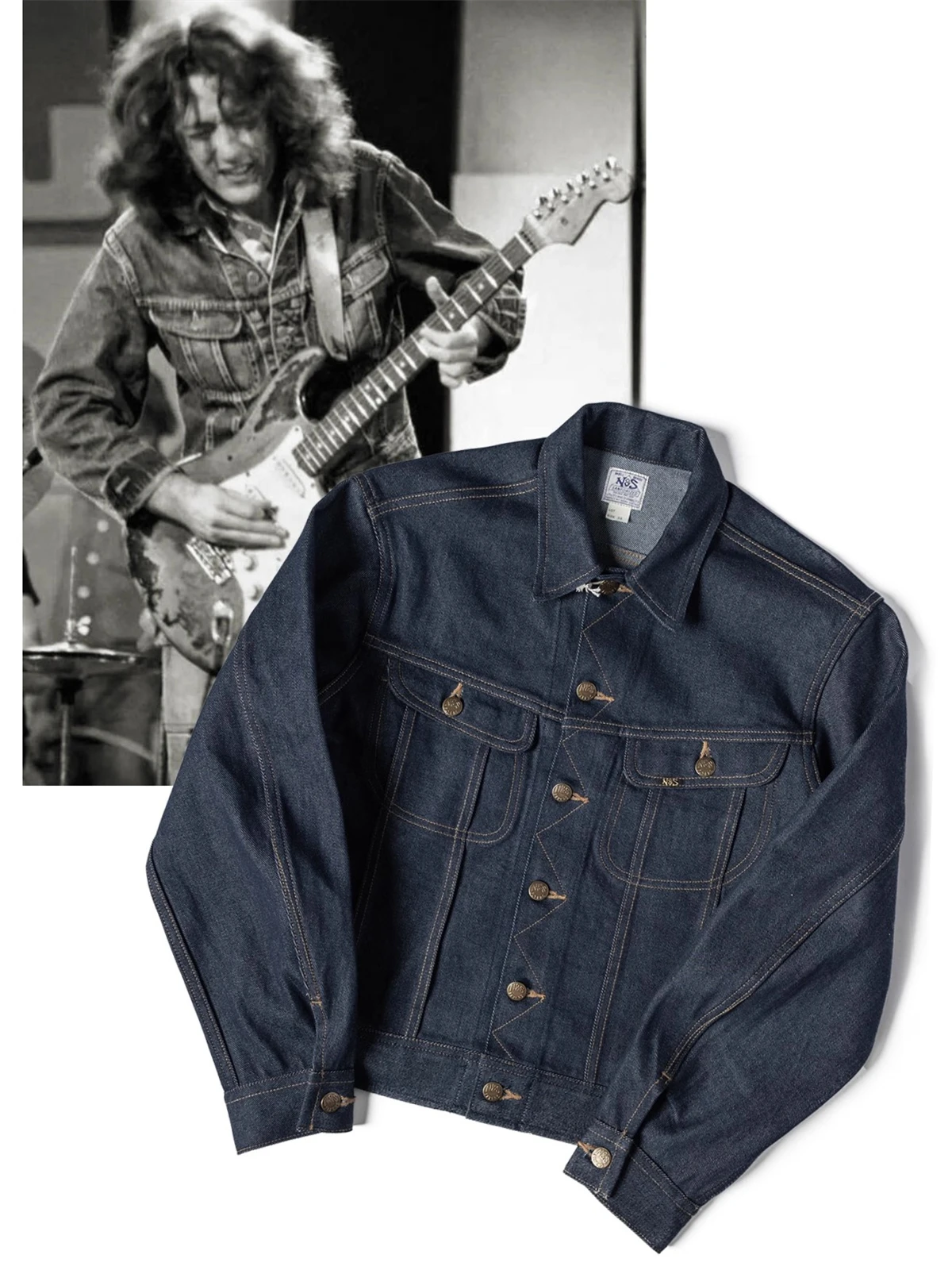 سترة من قماش الدنيم غير المخزون لليد اليسرى سترة سائق شاحنة راكب الدراجة النارية من Sanforized Indigo Cafe Racer #5