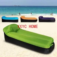 Adult Outdoor Bean Bag Sofa Fast Folding Camping Sleeping Bag Waterproof Inflatable Lazy Sofa Air Mattresses Beach Lounger Chair