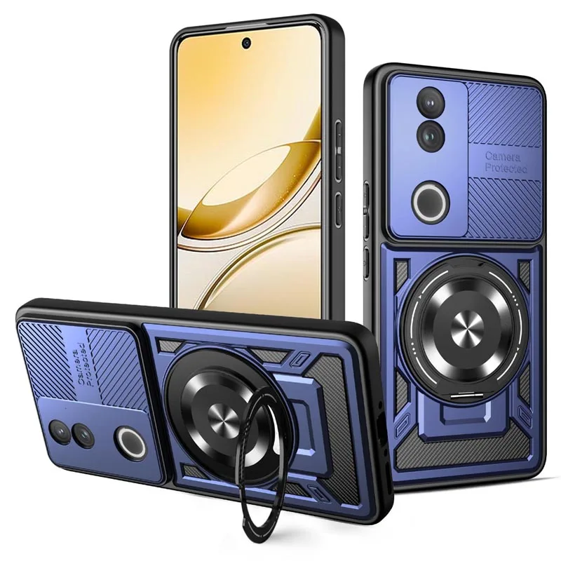 

Для vivo V50 Lite магнитная беспроводная зарядка с металлическим держателем чехол для телефона защита объектива задняя крышка силиконовые мягкие чехлы