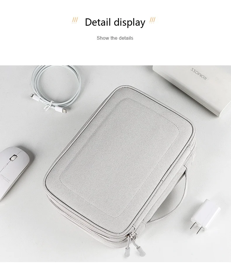 Aufbewahrungstasche für digitales Zubehör, große Kapazität, wasserdichte Organizer-Tasche für Kabel und Kopfhörer – Detail 12