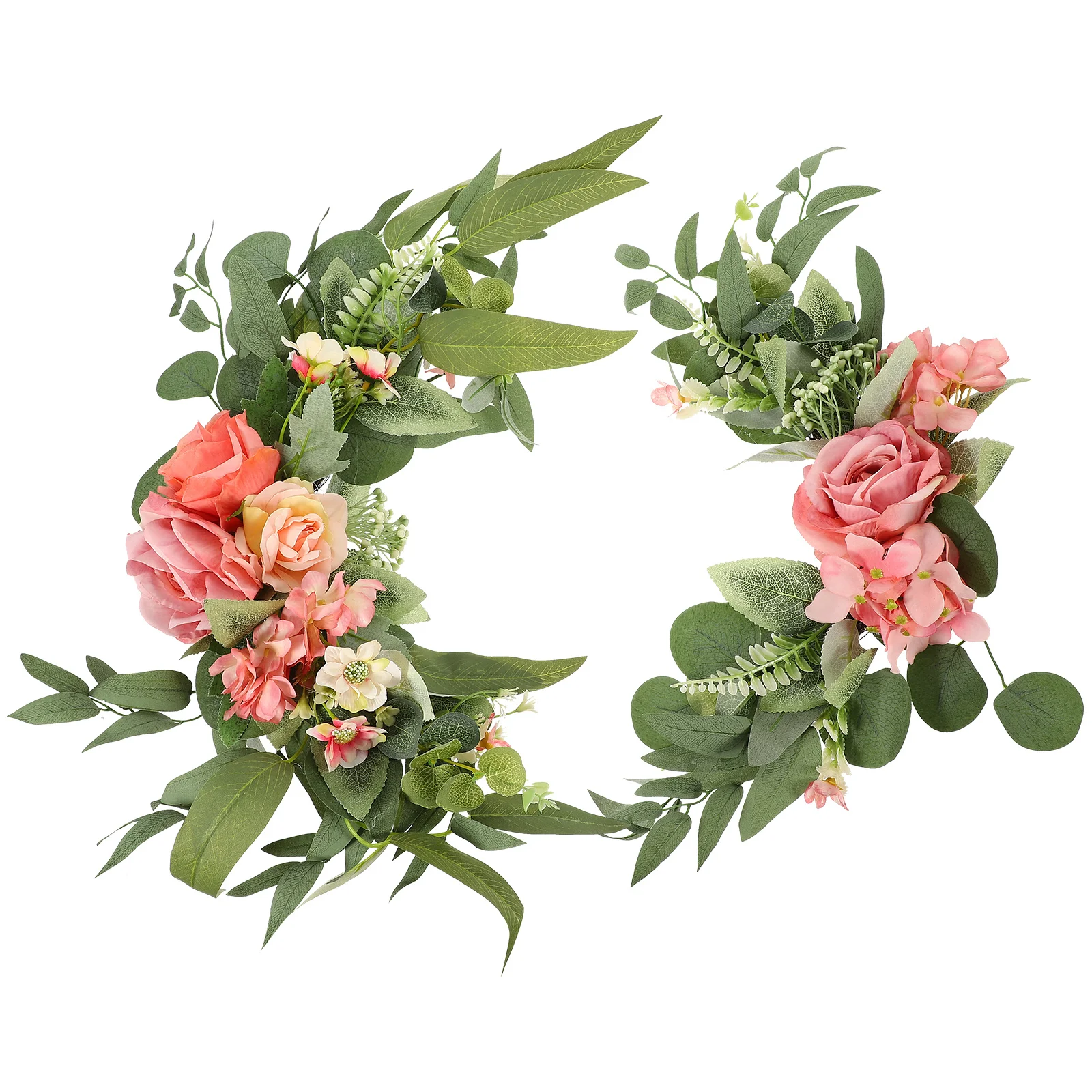 

2Pcs Artificial Rose Garland Simulation Flower Decoration Wedding Party Sign Door Floral Ornament Romantic Arch Flower Fake