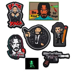 Outdoor Bag Accessories Tactical Badge Double Gun Quick Kill Morale Armband PVC Rubber Luminous Character Hook Backpack Patch