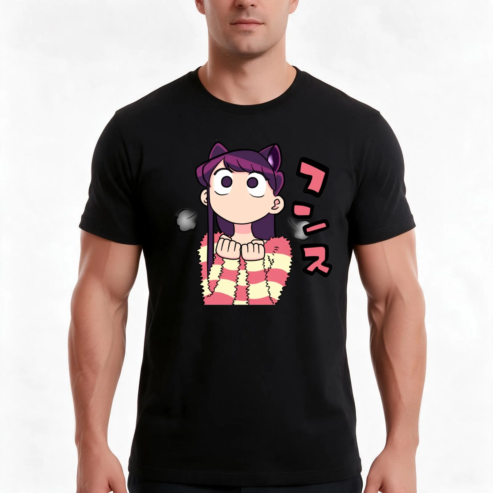Komi san kawaii Tri-blend T-Shirt Summer Casual Cotton Tee Oversized Streetwear Tops Vintage Graphic Print Unisex Men Women