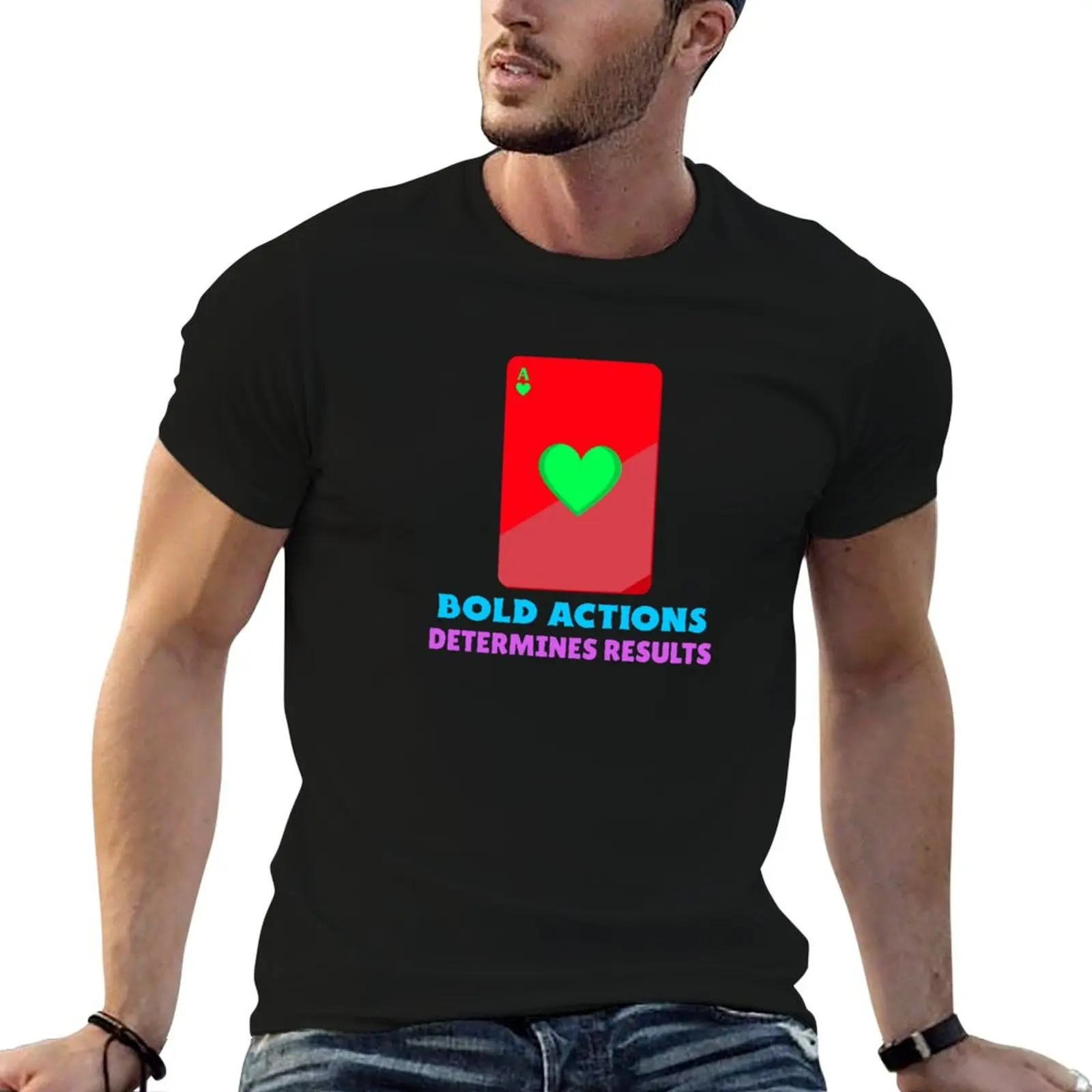 Les actions audacieuses déterminent le destin des résultats T-shirt pour homme, lot de t-shirts essentiels en coton