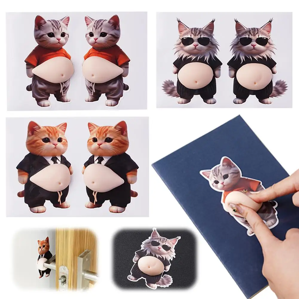 3D sSoft Toys Shiba Inu Dog Belly Sticker Stress Relief Bump Proof Home Protector Self-Adhesive Squeezable Cute Decoration