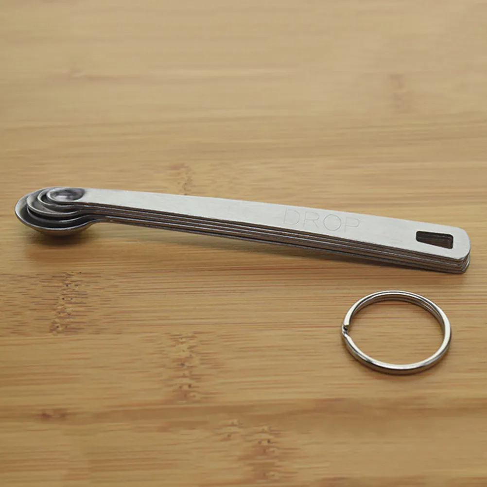 

Набор из 5 мерных ложек для кухни, нержавеющая сталь, цельная конструкция без остатков, для точного измерения при выпечке и приготовлении пищи