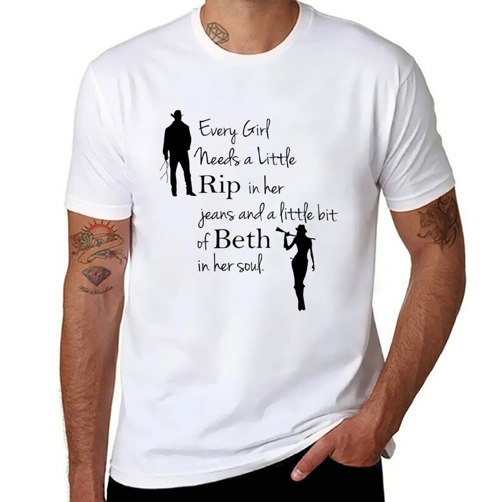 

Every Girl Needs A Little Rip In Her Jeans And A Little Bit Of Beth In Her Soul T-Shirt T-shirts man funny t shirts for men
