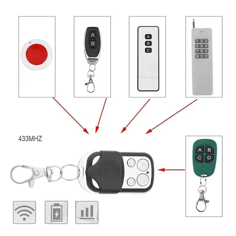 Electric Door Remote Control Key 433MHz Cloning Duplicator Key Universal Wireless Controller Smart Home Bluetooth Controller