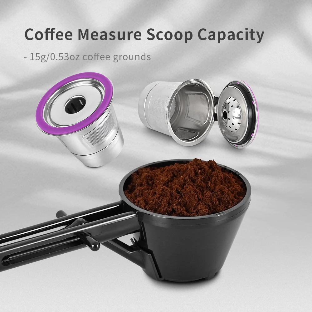 Coffee Scoop Funnel for flling Reusable K-cup Coffee Pot Coffee Spoon Sliding Design Measuring Spoon Kitchen Accessories