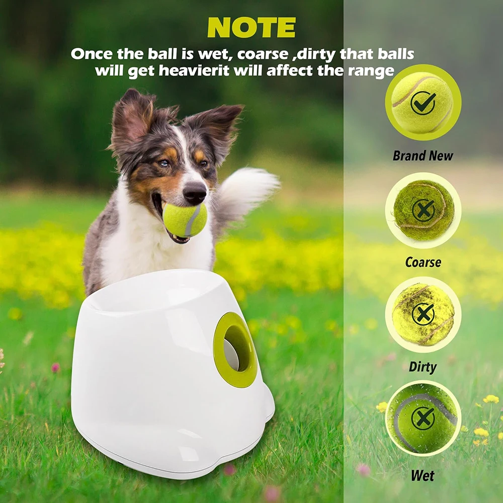 All For Paws Automatic Ball Launcher For Dog Mini Ball Launcher With 3 Tennis Ball Pets Electric Interactive Toys For Dog