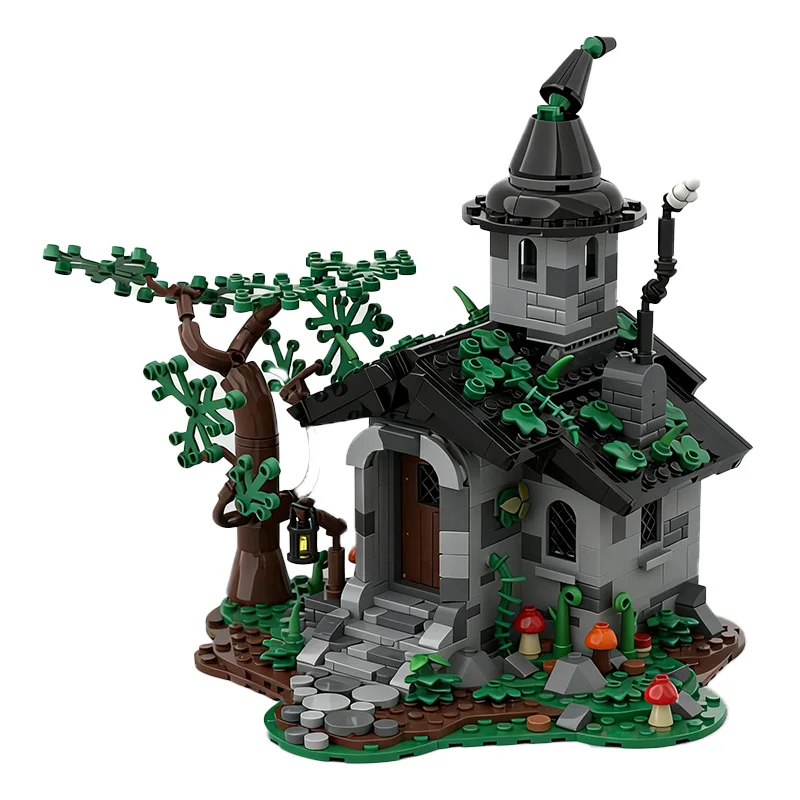 731 Piezas, Casa de la Bruja de Ingeniería Urbana, MOC, Bloques de Construcción Modulares Personalizables, Diseño Creativo Educativo, Juguete de Ensamblaje DIY, Regalo