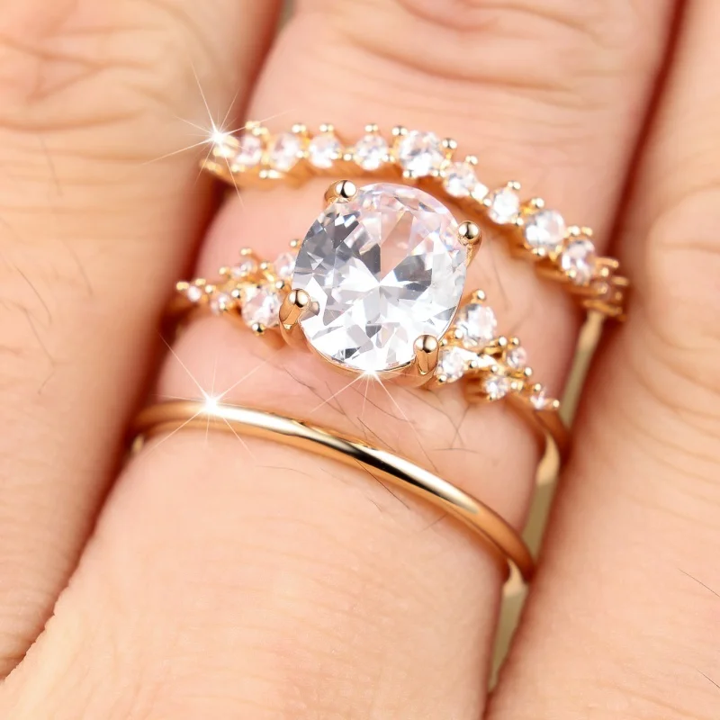 2026 New Retro Combination Ring Set From Europe and America, Light Luxury, Shiny, High-end, Trendy, and Layered with Accessories