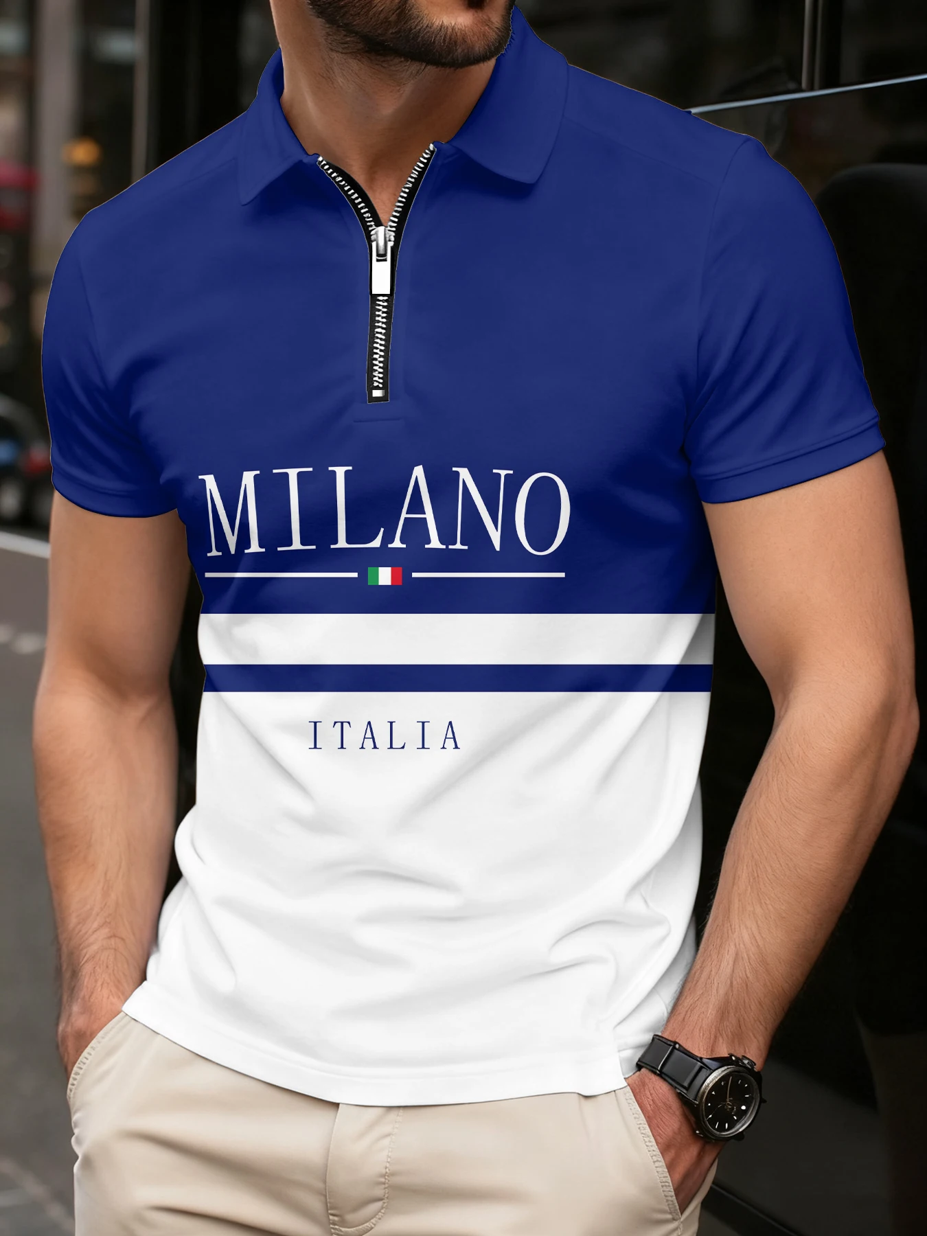 

Американские летние мужские повседневные модные полосатые пуловеры с отложным воротником и короткими рукавами, футболки-поло с принтом, мужские топы