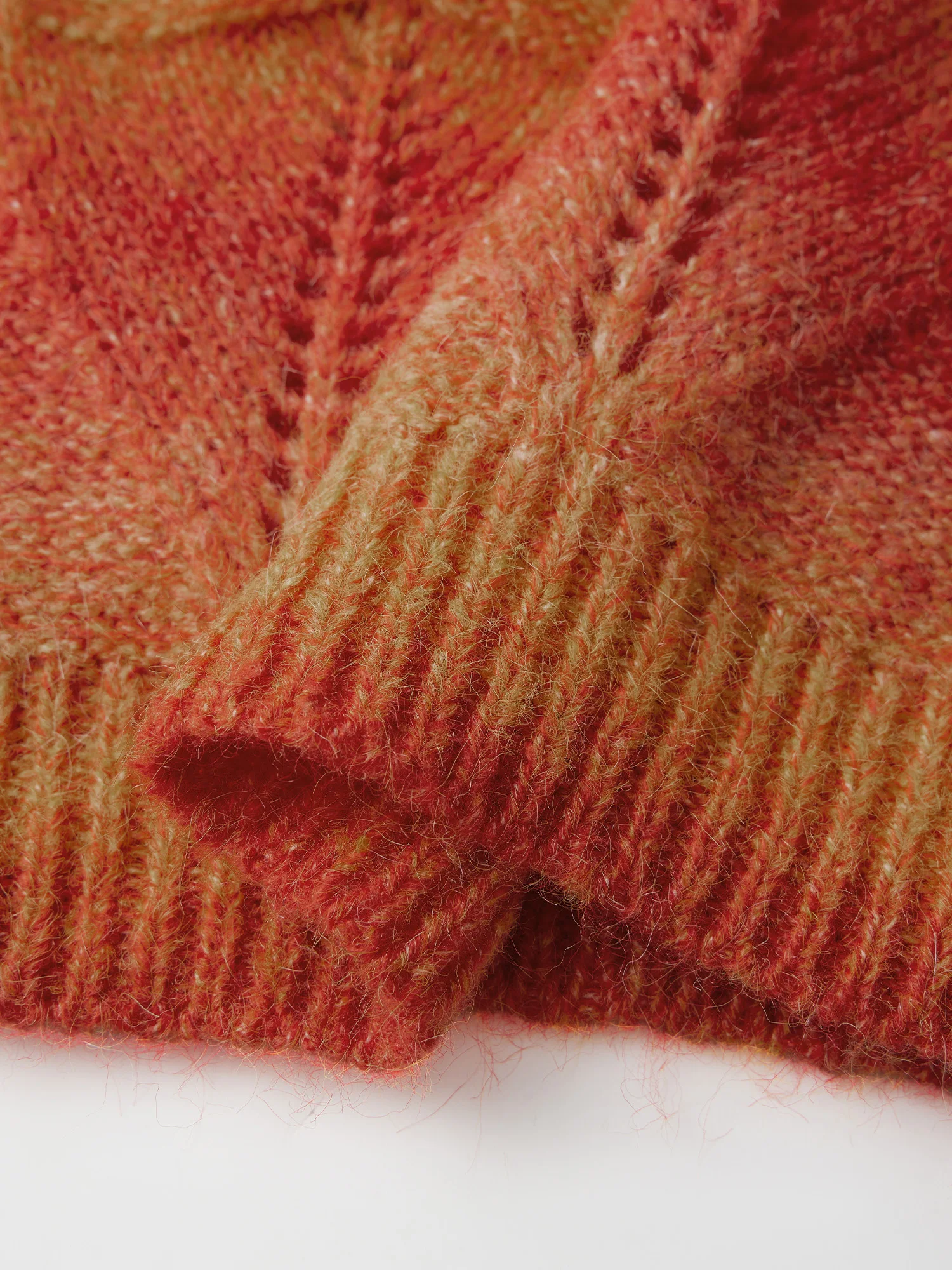 Suéter de punto de cable para mujer, jersey grueso de manga larga con cuello alto, color degradado, acogedor jersey de invierno para clima frío