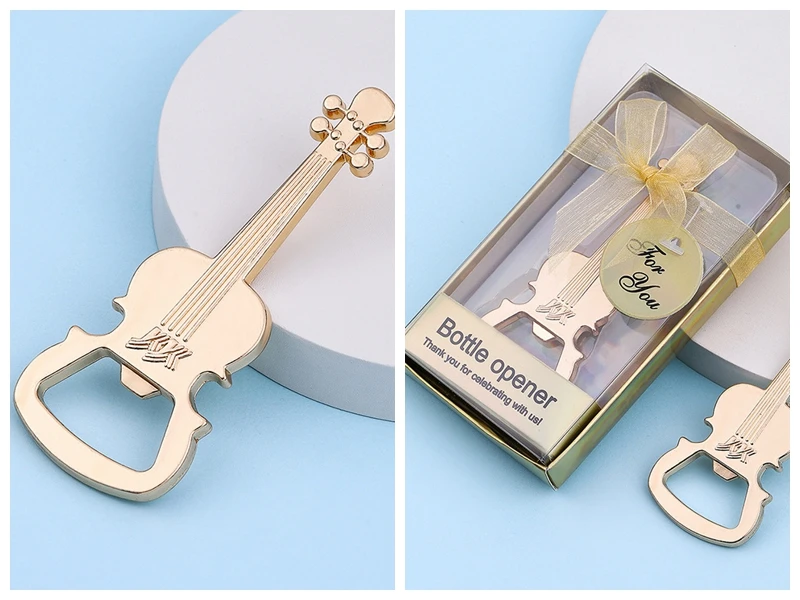 

(20 Pieces/lot) Music Themed Wedding souvenirs of Guitar Bottle Openers for Gold birthday gifts and 18th Adult Ceremony favors