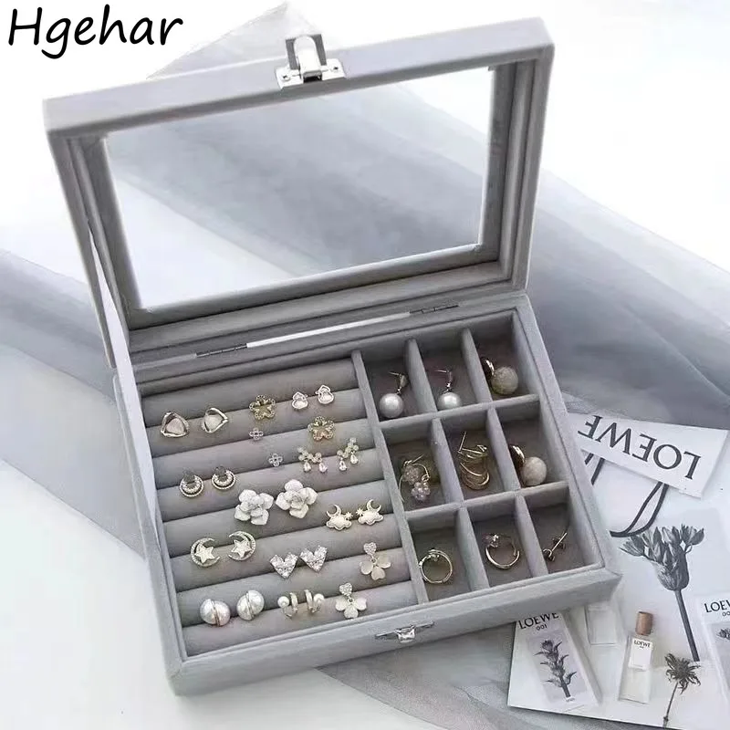 Jewelry Storage Boxes Portable Travel Necklace Earring Ring Protector Dust-proof Anti-oxidation Organizer Display Women Velour