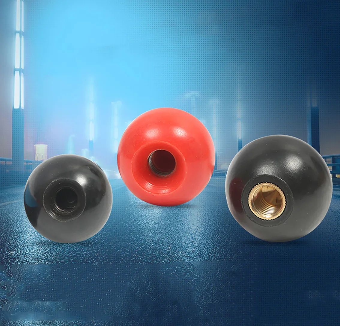 M4 M5 M6 M8 M10 M12 Red Black Copper Core/Bakelite Core/Iron Core Ball Lever Knob Machine Tool Replacement Round Handle