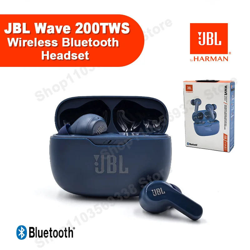 JBL WAVE 200TWS Wireless Earbuds True Headset JBL W200 TWS Bluetooth 5.0 Earphones Sports Headphones With Mic HK version