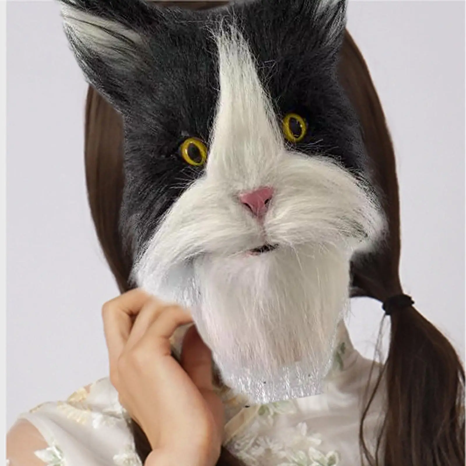 

Cat Head Mask for Men and Women Halloween Costume Party for Stage Performance