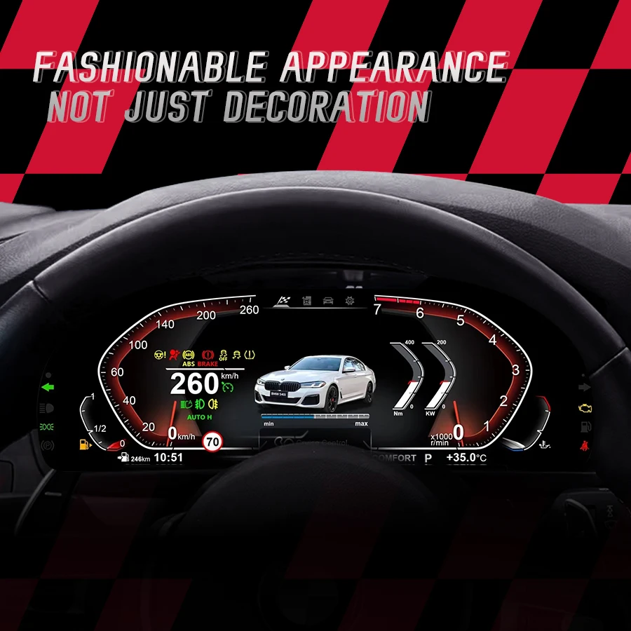 For BMW 5 Series X5 7series F10 F15 F01 full LCD instrument panel cluster Supporting map display multimedia Multiple colorful UI