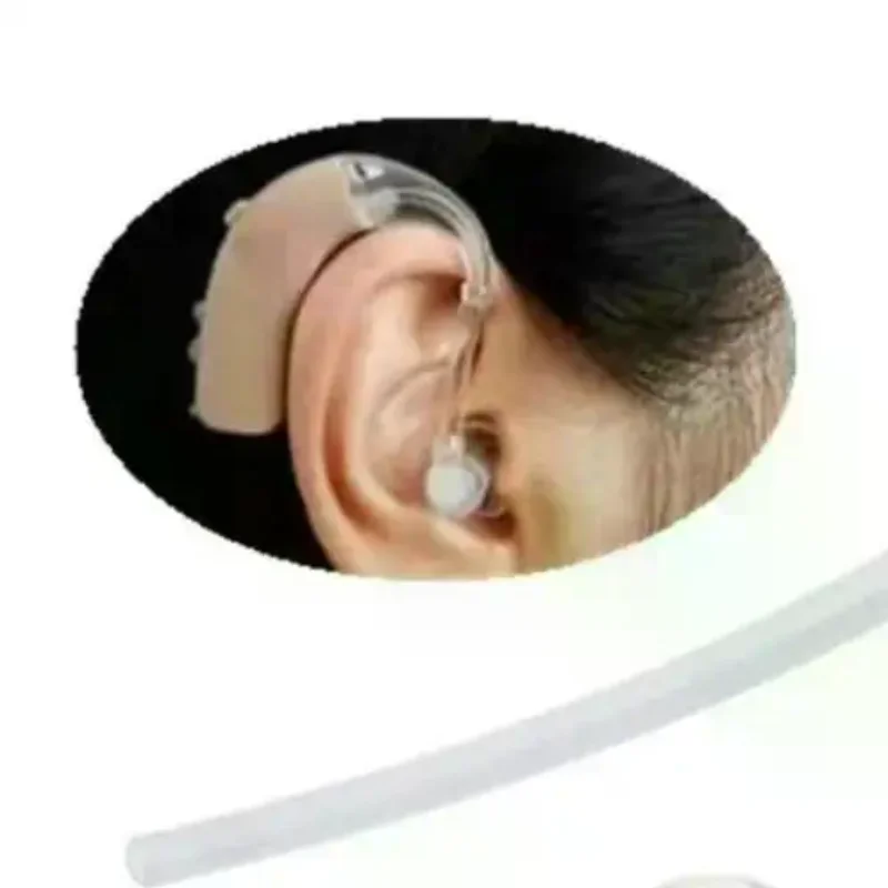1Set Portable Hearing Aid Ear Tips Acoustic Tube Connector Silicone Ear Tips Hearing Aid Replacement Parts Soft Ear Tips