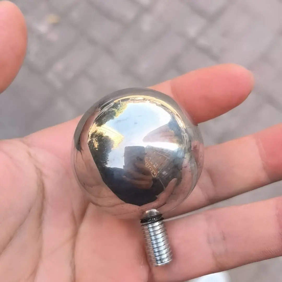 Picture 4: Stainless Steel Flagpole Ball Finial, 8mm Threaded Flag Pole Topper, Polished Flagpole End Cap for Telescopic Flagpole
