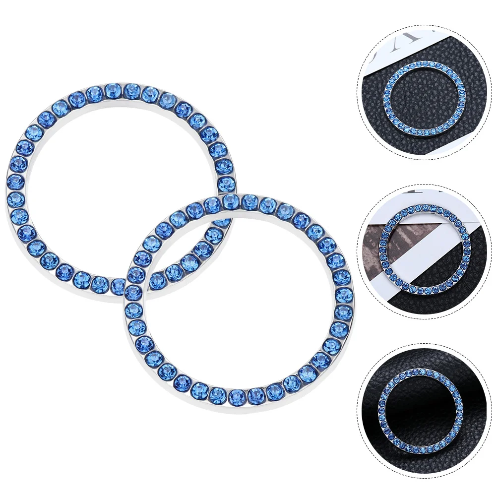 

2Pcs Push Start Button Cover Exquisite Craftsmanship Sparkling Car Interior Decor Accessory Push to Start Button Cover