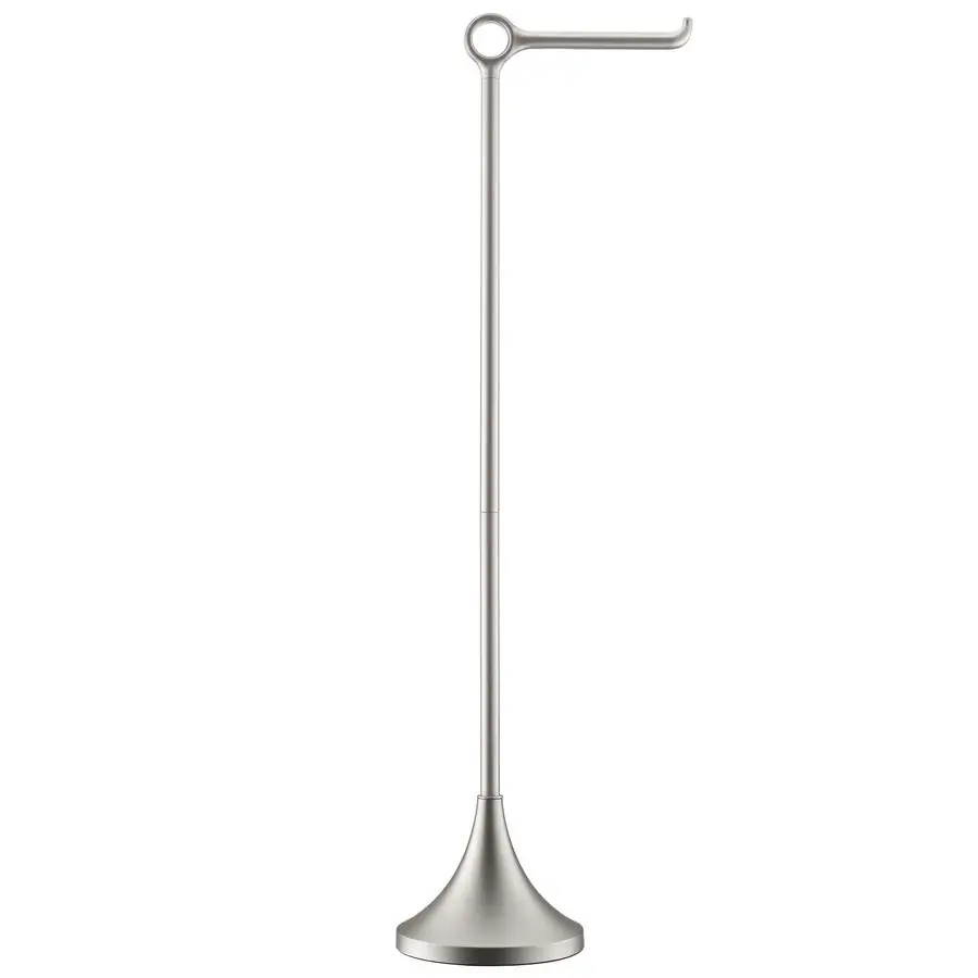 

Toilet Paper Holder Free Standing, Stable Weighted Base, Modern Simple Streamlined Design Nickel