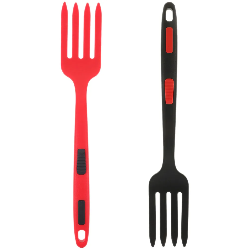 

2pcs Silicone Forks Long Handle Portable Kitchen Gadgets Reusable Travel Accessories Household Dinner Food Fork Kitchen