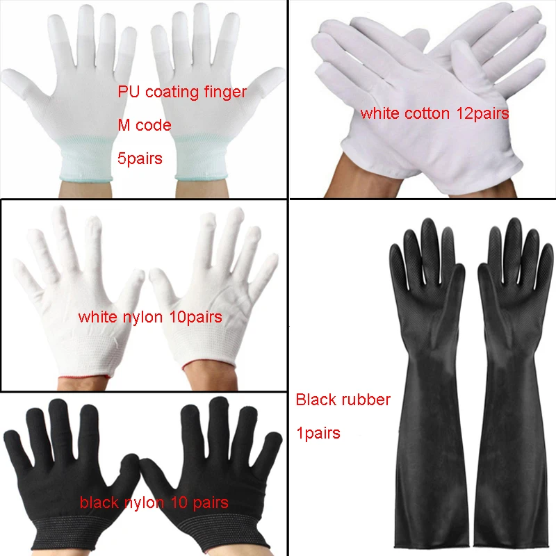 1/5/10/12 pairs Nylon/Cotton/PU/rubber glove optional Ceremonial glove male female Serving Inspection Motorcycle anti glove