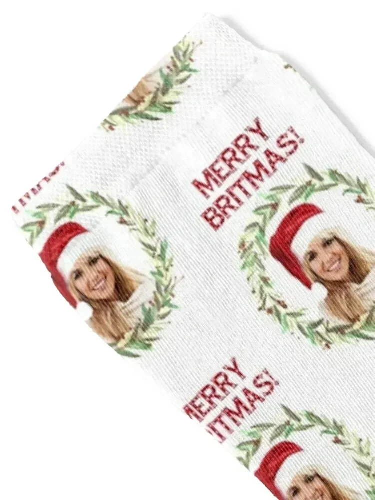 Merry Britmas - For Celebrating a Very Britney Christmas (Red Text) Socks Soccer cartoon Luxury Woman Socks Men's