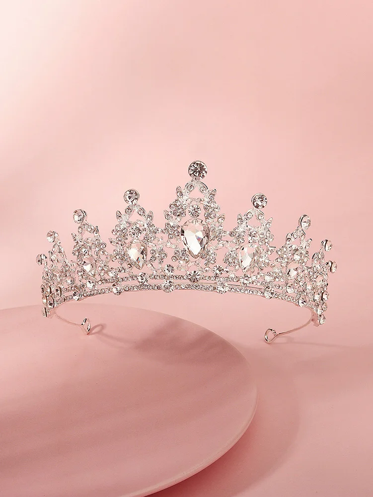 Mode Schwarz Kristall Haar Krone für Frauen Haar Zubehör Prom Gold Farbe Tiaras und Kronen Braut Haar Schmuck Geschenke – Detail 22