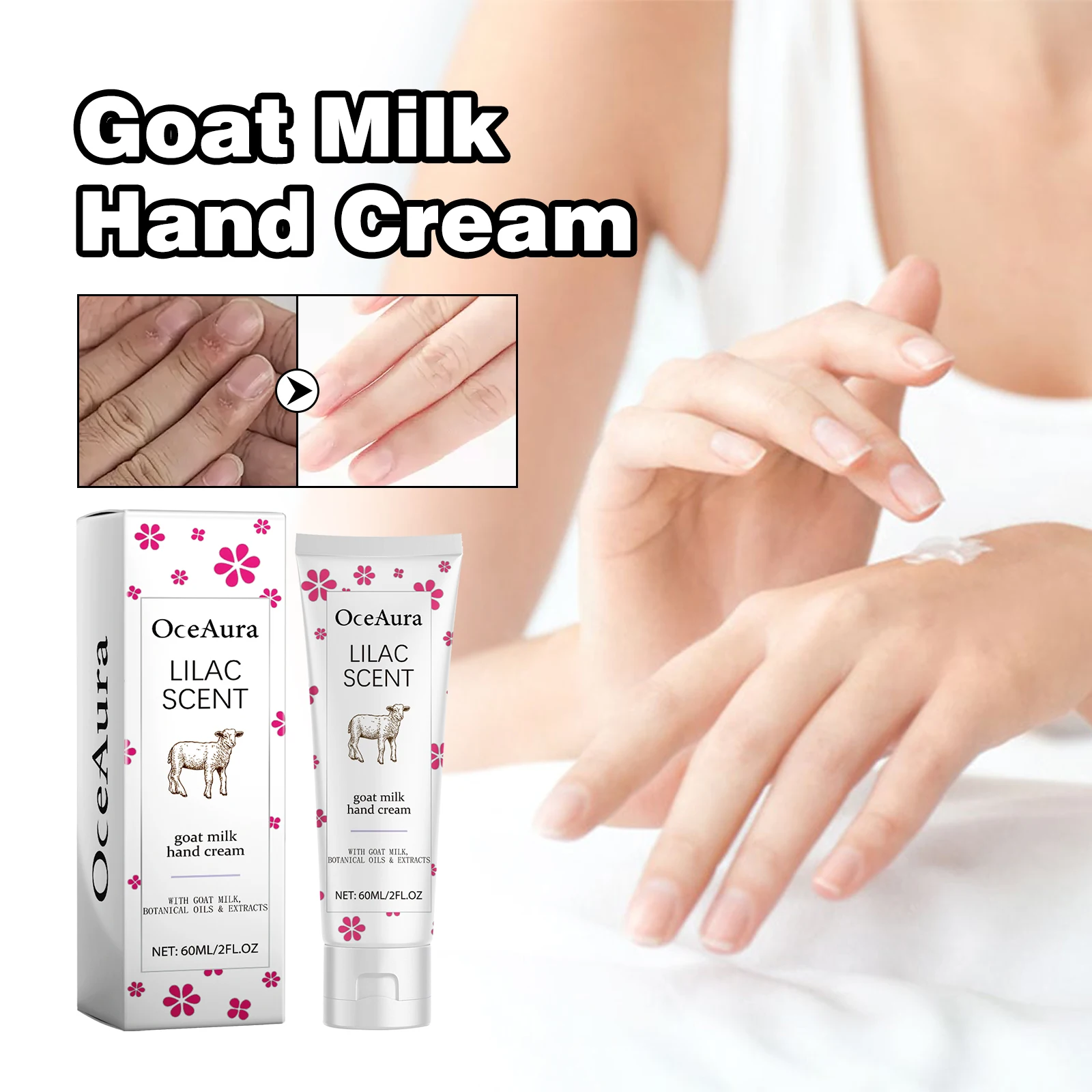 OceAura Goat Milk Hand Cream Cream Nourishing Moisturizes Soothes Hand Skin Whitening And Brightening Skin Care Product