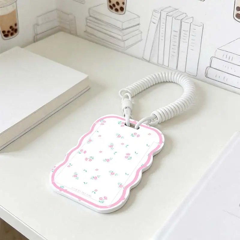 Card Protective Case for Stretchable Spring Cord Student Bus/Meal Card Protection Case Photo Protector Kpop Photocard Holder
